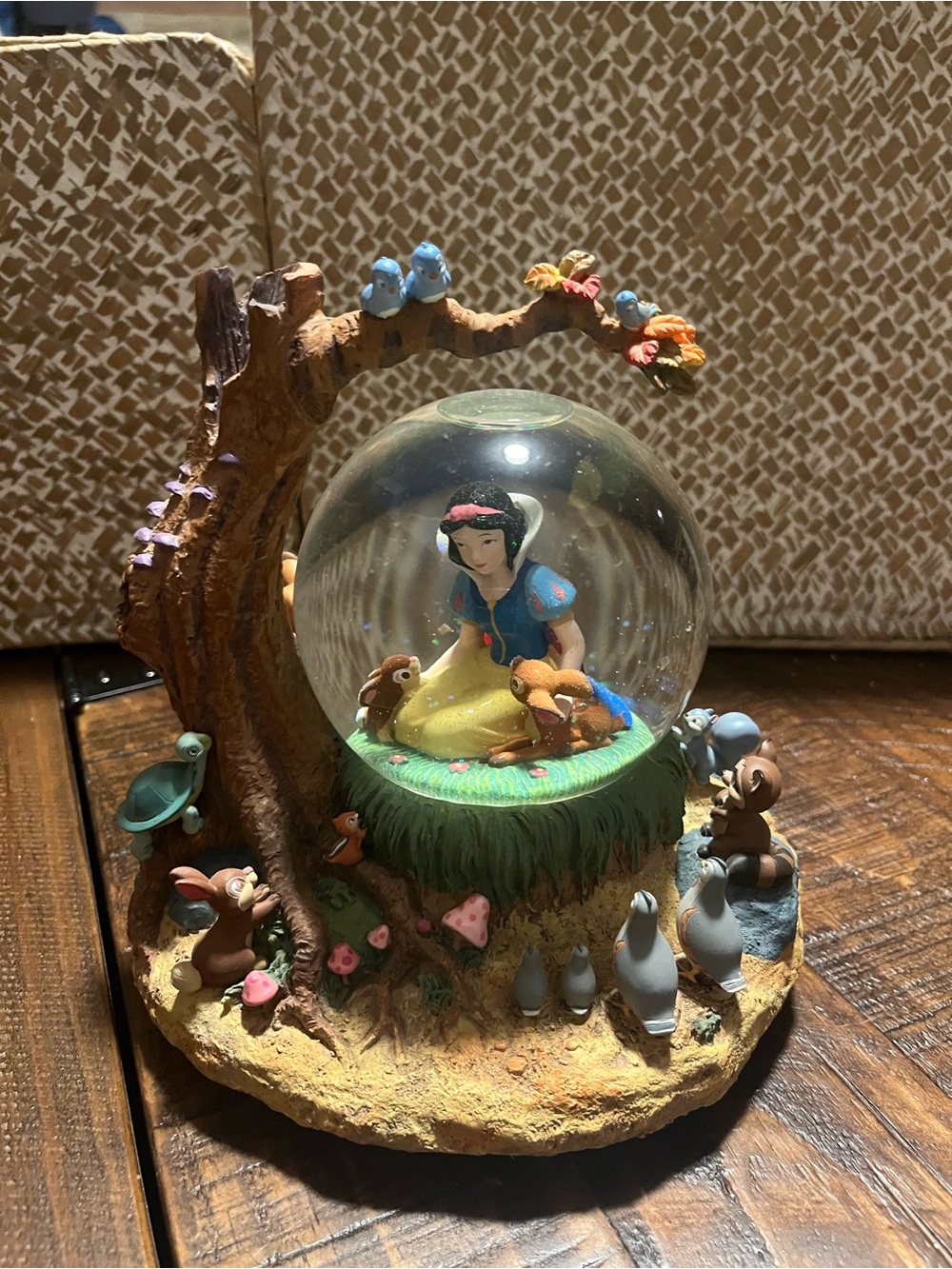 Disney Collectible Snow Globe Base with Music Wind-up - White, Gold, Black